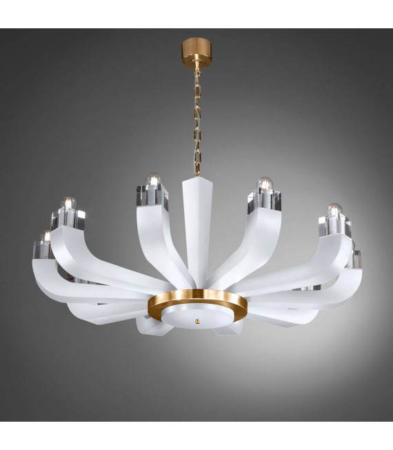 Chandelier design RIVIERA blanc 10 ampoules