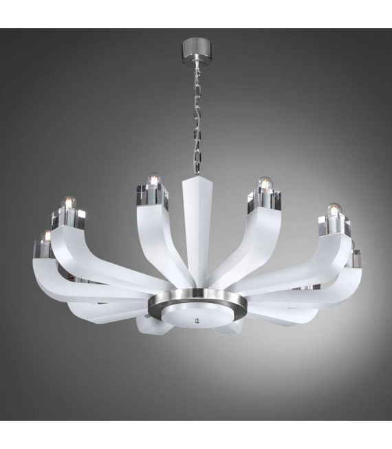 Design Kronleuchter RIVIERA weiß 10 Glühbirnen