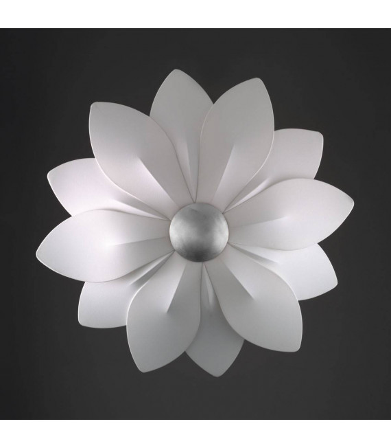 Applique murale design FIORE feuille d'argent 6 ampoules