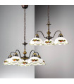 Chandelier style cosy NONNA laiton antique 3 ampoules