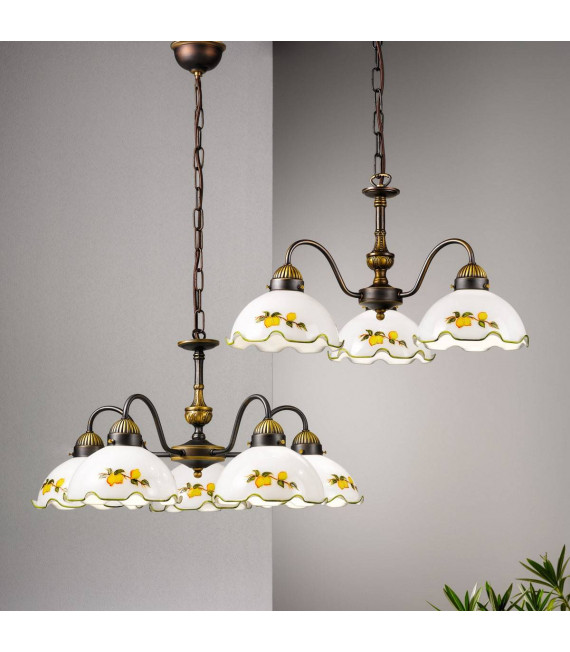 Candeliere accogliente stile NONNA ottone antico 3 lampadine