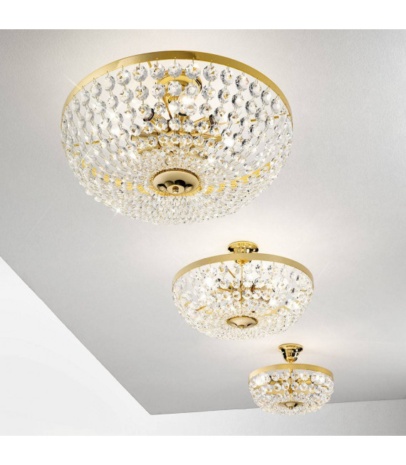Plafoniera classica VALERIE 24 carati oro 6 lampadine