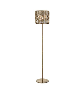 Lampada da terra Bijou in acciaio dolce, vetro ottone anticato