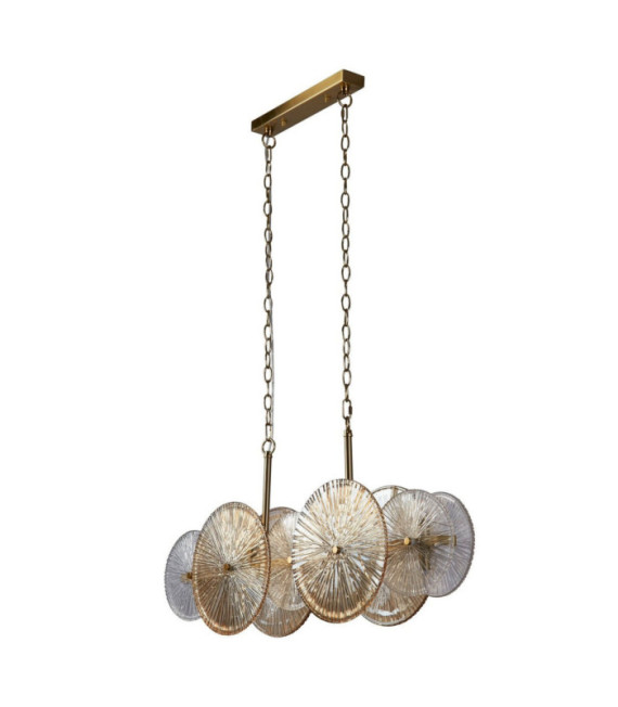 Wagon pendant light Mild steel, glass Brass