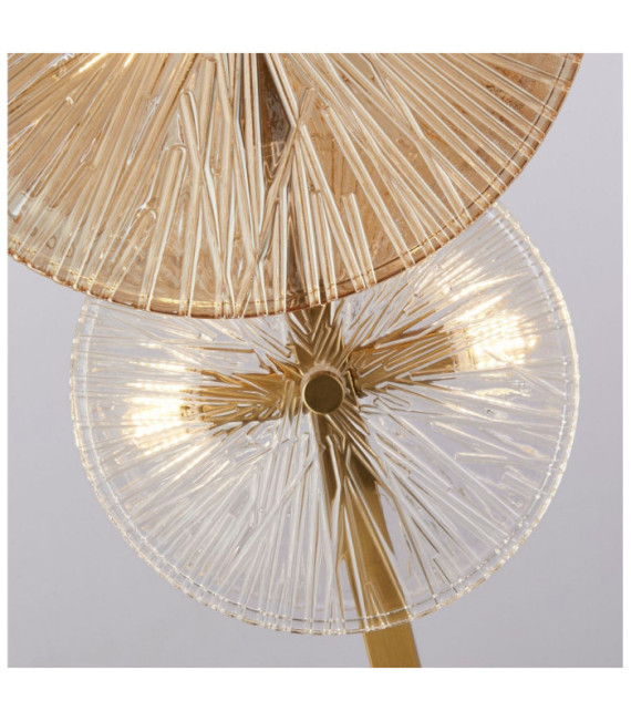 Lampada da terra Wagon Acciaio dolce, vetro Ottone