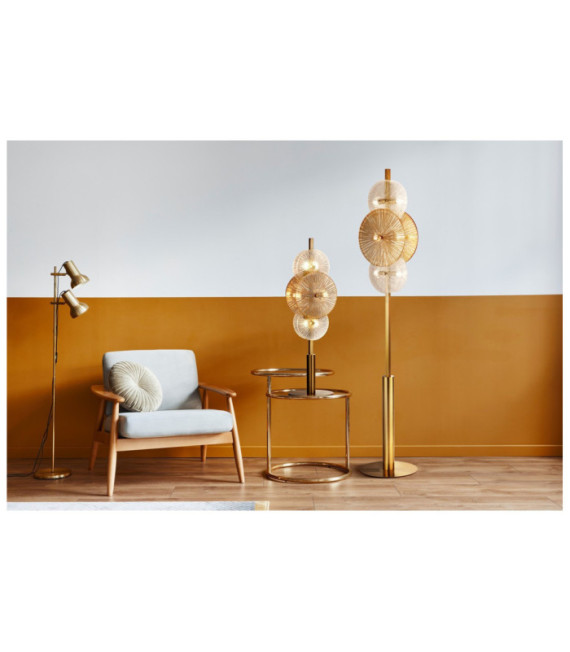 Lampada da terra Wagon Acciaio dolce, vetro Ottone