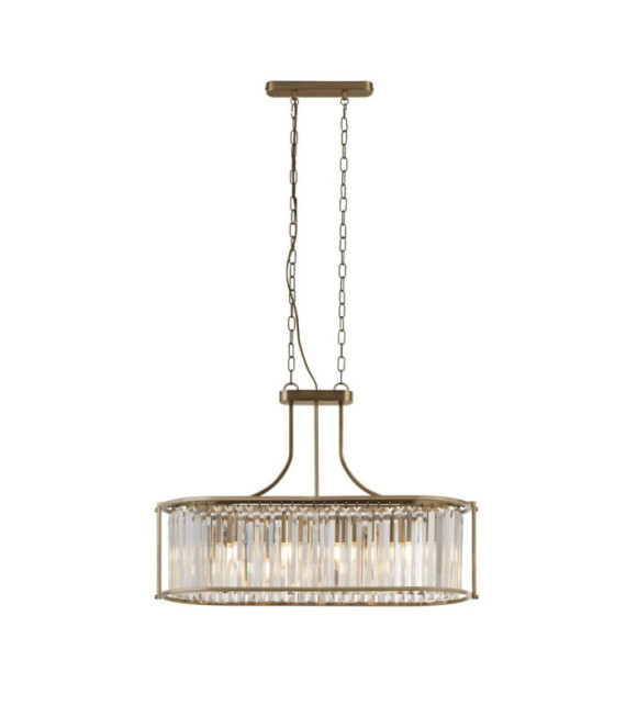 Suspension Victoria Acier doux,verre Laiton Antique