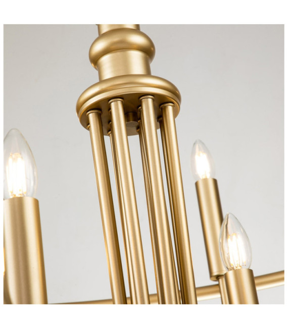 Lampada a sospensione Capitol Acciaio Ottone naturale verniciato