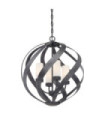 Quoizel pendant light Opal engraved glass, Old Black steel