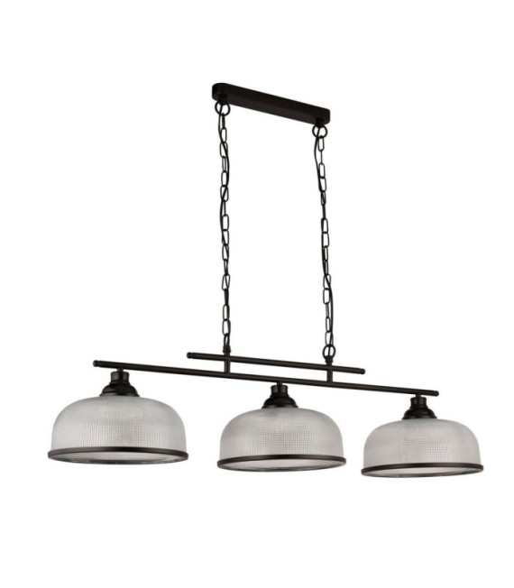 Highworth pendant light Mild steel, Black glass