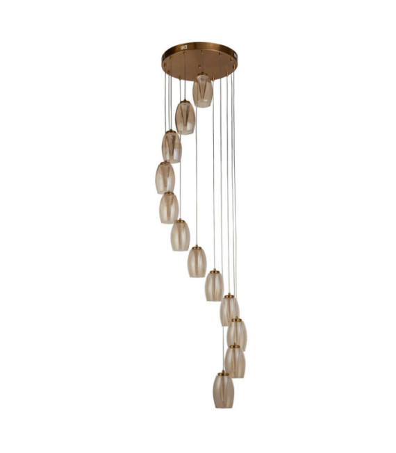 Lampada a sospensione Cyclone Acciaio dolce, vetro, acrilico Bronzo