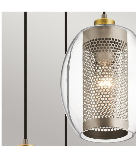 Asher Pendant Steel, Glass Antique Pewter
