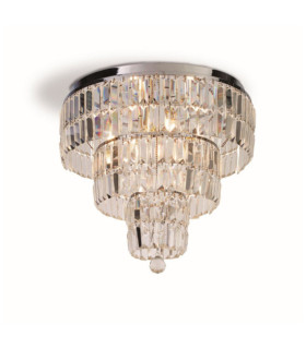 Empire ceiling light Mild steel Chrome, clear