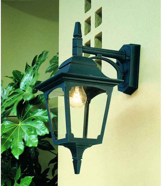 Kapellenwandlampe, schwarzes Aluminium und Glas