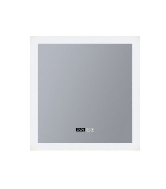 Bathroom Mirror Square Mild Steel, Clear Glass, White