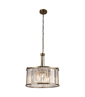 Lampada a sospensione Victoria Acciaio dolce, vetro Ottone anticato