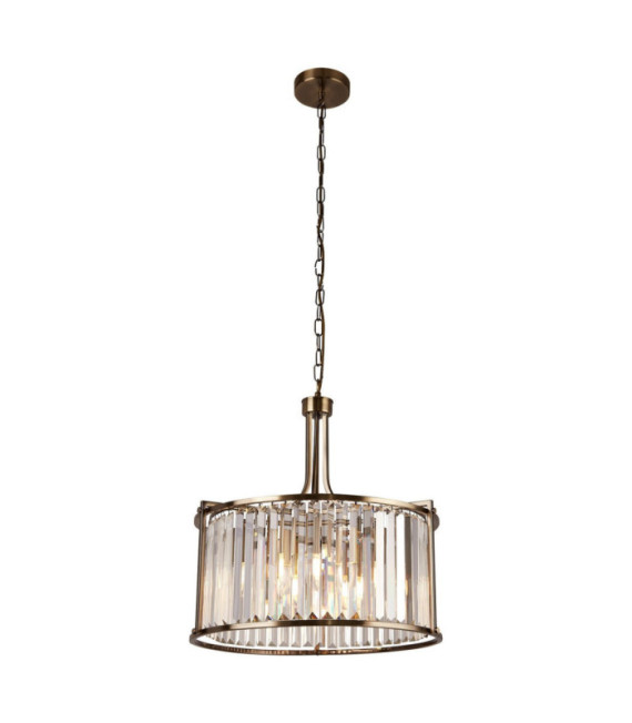 Suspension Victoria Acier doux,verre Laiton Antique