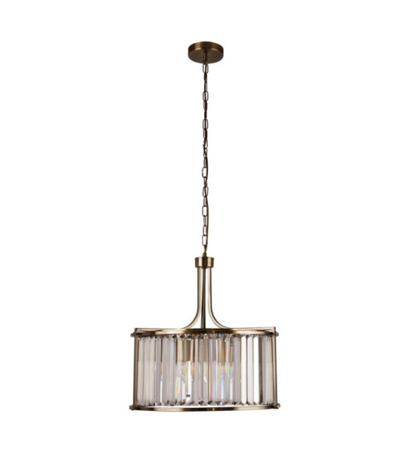 Suspension Victoria Acier doux,verre Laiton Antique
