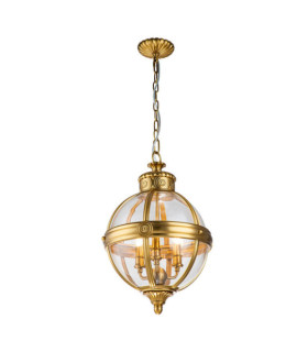 Lampada a sospensione Feiss Vetro trasparente, acciaio Ottone brunito