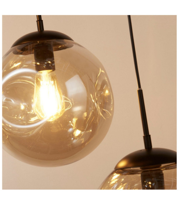 Punch pendant light Mild steel, Black glass