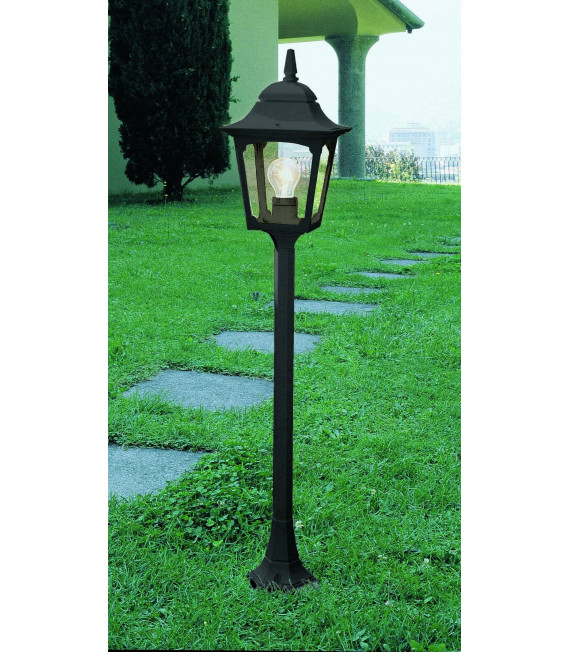 Bolardo de capilla, aluminio negro y vidrio