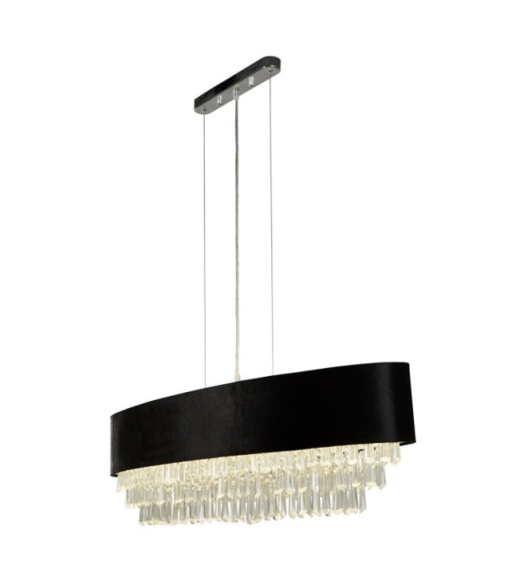 Suspension Glamour Cristal,acier doux,acrylique,tissu Chrome