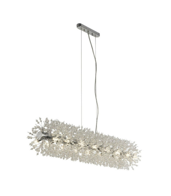 Lámpara colgante Sunburst Acero dulce, Vidrio transparente, cromo