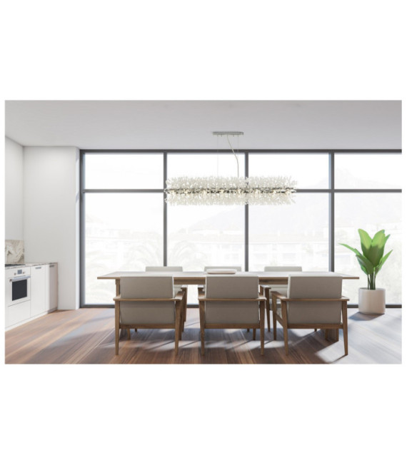 Suspension Sunburst Acier doux,verre Clair, chromé