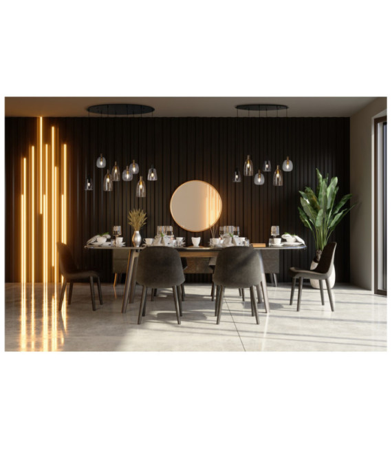 Suspension Divine Acier doux,verre Noir