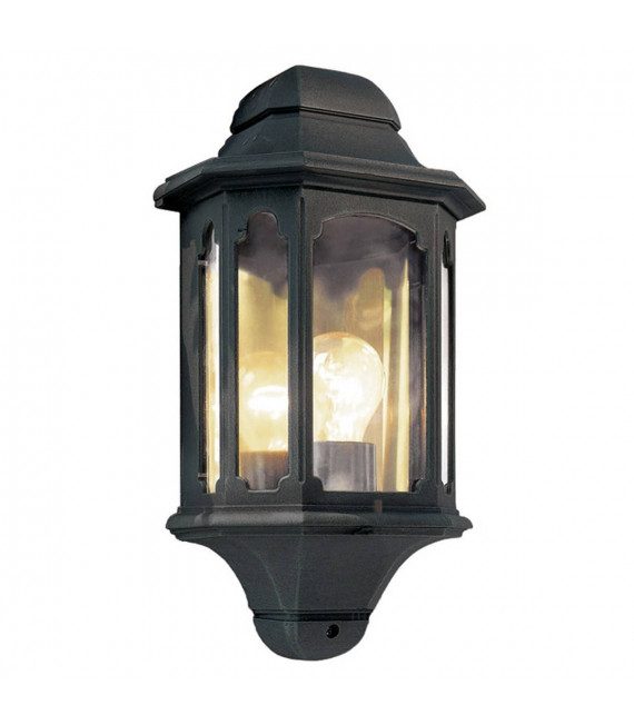 Kapellenwandlampe, schwarzes Aluminium und Glas