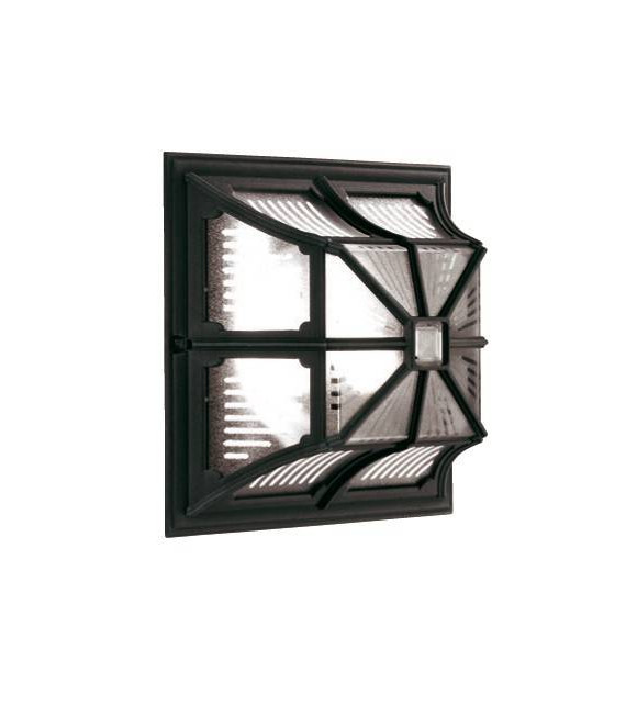 Kapellenwandlampe, schwarzes Aluminium und Glas