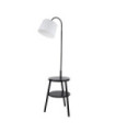 Ridge Floor Lamp Mild Steel, Wood Black, White