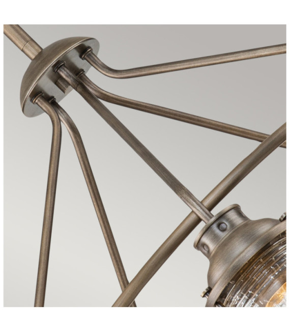 Suspension extérieur Kichler Aluminium,laiton,verre grainé transparent Bronze bruni