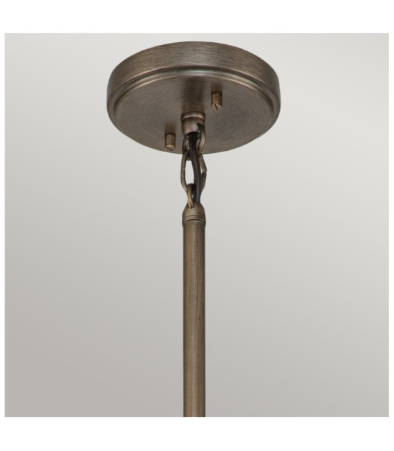 Lámpara colgante de exterior Kichler Aluminio, latón, vidrio granulado transparente Bronce bruñido