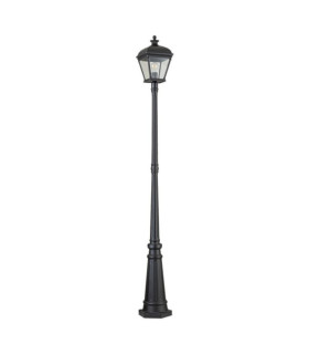 Lampada da terra per esterno Bayview Fusione di alluminio, vetro trasparente molato Nero