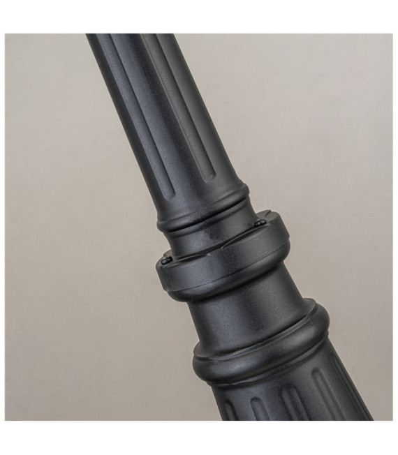 Lampada da terra per esterno Bayview Fusione di alluminio, vetro trasparente molato Nero