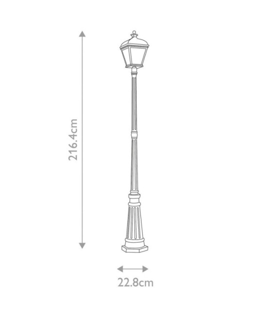 Lampada da terra per esterno Bayview Fusione di alluminio, vetro trasparente molato Nero