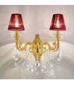 Applique murale classique CONTARINI CRYSTAL Or 24 Carats 2 ampoules