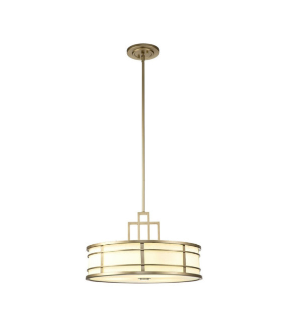 Pendelleuchte Fusion Opalglas, Stahl, lackiertes Naturmessing