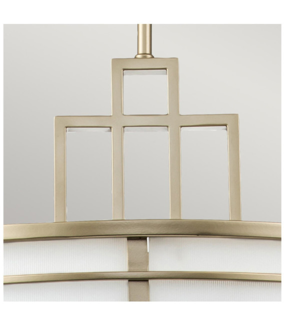 Pendelleuchte Fusion Opalglas, Stahl, lackiertes Naturmessing