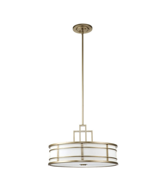 Suspension Fusion Opal Glass, Steel, Painted Natural Brass