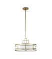 Suspension Fusion Verre Opale,Acier Laiton naturel peint