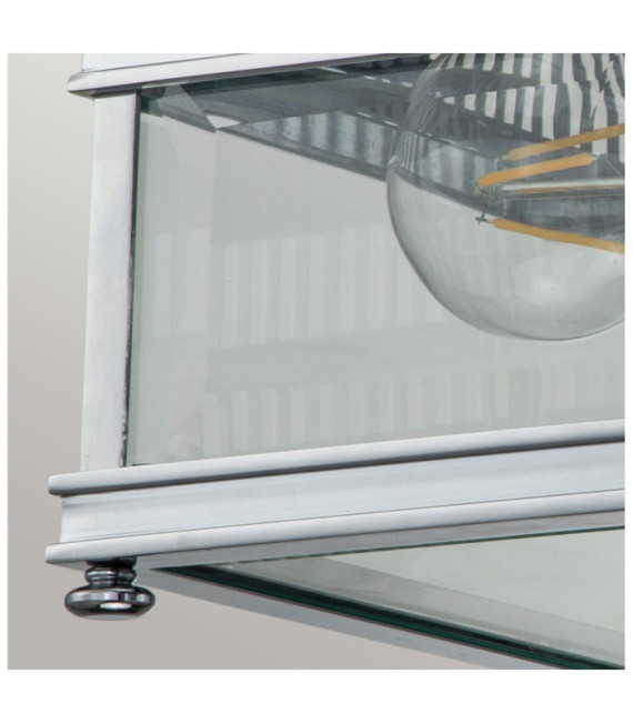 Lámpara de techo para exterior Holborn Vidrio transparente, latón macizo Cromo pulido