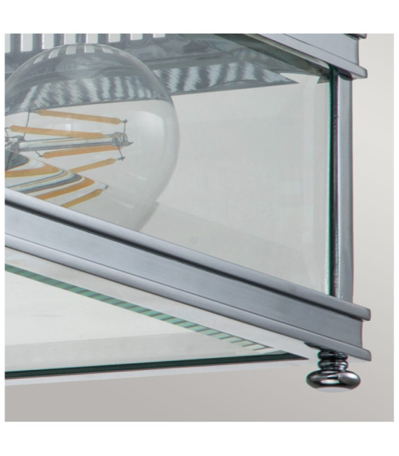 Lámpara de techo para exterior Holborn Vidrio transparente, latón macizo Cromo pulido