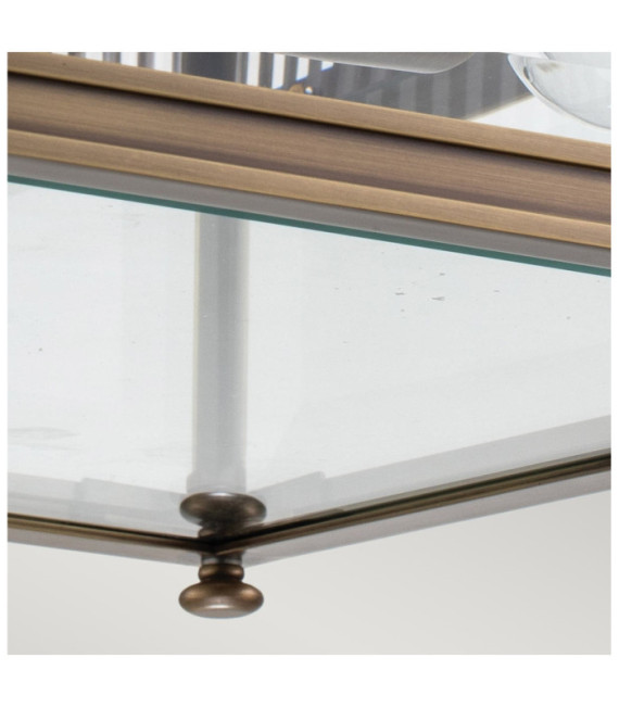 Lámpara de techo para exterior Holborn Vidrio transparente, latón macizo Bronce oscuro