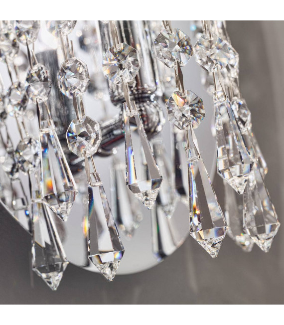 CHARLESTON Designer Wandleuchte Chrom 1 Glühbirne