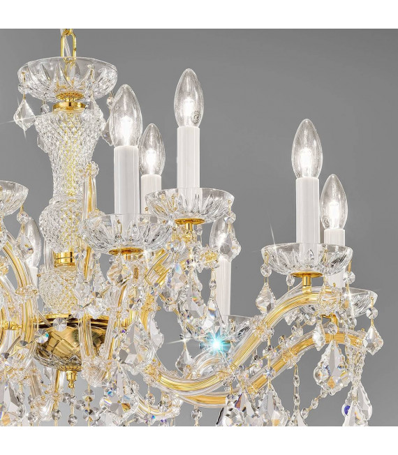 Candeliere classico MARIA LOUISE 24 carati oro 12 lampadine