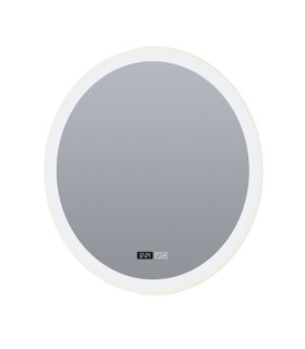 Mirroir Salle de bains Round Acier doux,verre Clair, blanc