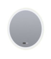 Bathroom Mirror Round Mild Steel, Clear Glass, White