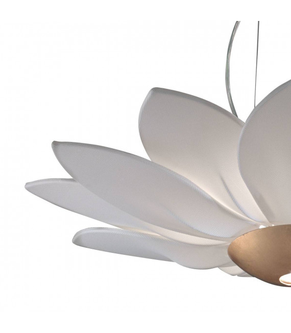 Design Pendelleuchte FIORE Blattgold 7 Glühbirnen